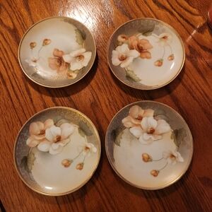 Floral Porcelain Dessert Plates - Set of 4